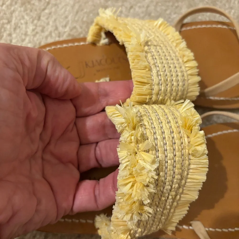 K.Jacques Natural Raffia Telia Sandals Size 38 EUC - Picture 3 of 6